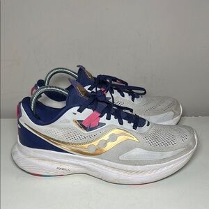 Saucony Guide 15 Women's Athletic running Shoes - Pink, Gold, and Navy